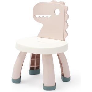 Toddler Chair,Plastic Kids Dino Chair,Sturdy Durable and Lightweight Toddler's Activity Chairs,Anti-Slip Ergonomic Design Kids Step Stool,Indoor or Outdoor Use for Boys Girls Aged 2+ (Pink)
