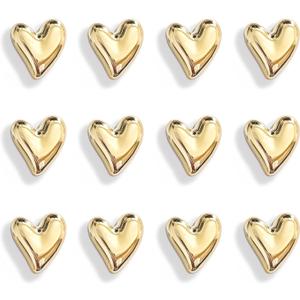 12PCS Refrigerator Magnets Gold Magnets for Fridge 0.83in Small Love Heart Cute Decorative Magnet Set for Home Kitchen Office Whiteboard Decor