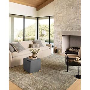 Loloi Amber Lewis Morgan Collection MOG-04 Sea/Sage 5'-0" x 7'-0" 38" Thick Area Rug feat. CloudPile, Neutral, Room Décor, Vintage Inspired, Livingroom, Bedroom, Dining Area