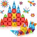 Magnetic Tiles, Travel Mini Magnetic Tiles, STEM Building Blocks Sets, Construction Travel Set Toys for Boys Girls Kids Toddlers Ages 3 4 5 6 7 8 9+ Year Old