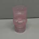 BLOFLO Pink Transparent Glass Hydroponic Vase, 7Inches Colored Glass Vase for Flower, Modern Geometric Three-Layer Floral Vases for Home Office Wedding Table Décor(Pink)