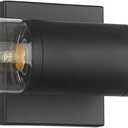 Black Bathroom Light Fixtures, 2-Light Vanity Lights Over Mirror with Clear Glass Shade, Modern Wall Sconces for Bathroom Bedroom Hallway, VL834-MB