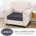 LA MEACK Couch Cushion Cover Seat Cushion Cover Stretch Armchair Cover Separate Sectional Sofa Slipcovers Furniture Protector(1 Piece for Seat or Sofa Backrest, Dark Grey)