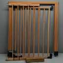 Mom's Choice Award Winner-BABELIO 26-40 Inch Metal Baby Gate with Wood Pattern, Easy Install Pressure Mounted Dog Gate, Ideal for Stairs and Doorways, with Wall Protectors and Extension Kits