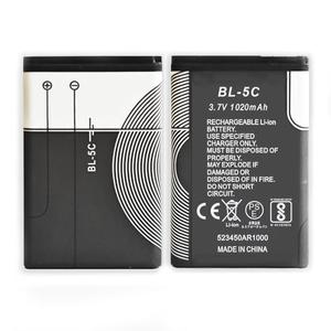 BL-5C 3.7V 1020mAh Rechargeable Battery Suitable for Household Radio with Current Protection 1 Pieces (Black)