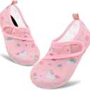 VIFUUR Kids Water Shoes Boys Girls Barefoot Water Sports Socks Hook&Loop Beach Shoes Quick Dry Aqua Socks Swim Walking Outdoor Sports for Toddler (12-13 Little Kid, Unicor Nude)