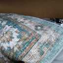 Washable Oriental Area Rug - 10x14 Rugs for Living Room Soft Carpet for Bedroom Waterproof Floral Distressed Indoor Stain Resistant Non-Shedding Floor Carpets (Green, 10X14)