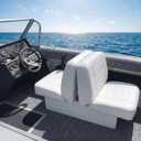 1 Set Back to Back Boat Seat Covers Replacement Boat Lounge Seat Covers Waterproof Polyvinyl Chloride for Protect Boats Seats Deluxe Back-to-Back Lounge Seats Cover (White)