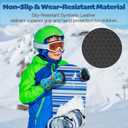 Kids Mittens - Waterproof Warm Winter Gloves for Boys and Girls, Thermal Insulated for Snow Play & Cold Weather (S-(3-5 Years), Green Dinosaur)