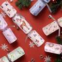FUN LITTLE TOYS Christmas Crackers, 12 Pack Christmas No Snap Party Favors with Party Hat