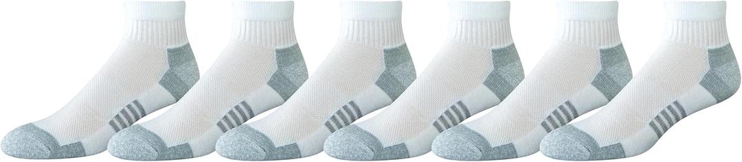 Amazon Essentials mens Athletic Ankle Socks, Breathable, Cotton Blend, Cushioned (13-15, White)