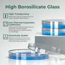 100mm 5 Pcs Thick Glass Petri Dish with Lid, 100mm Dia x 20mm Deep High Borosilicate Glass Petri Dishes Bacterial Culture Dishes for Lab Science Experiment