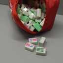 YANMEIYA American Mahjong Tile Set 1.6-inch Green Mahjong Tile Set 166 Pieces American Mahjong Set and Mahjong Storage Bag