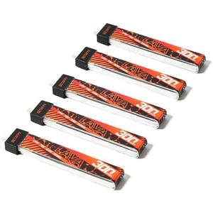 BETAFPV 5pcs Lava 1S 300mAh Lipo Battery 3.8V 75C LiHV Battery with BT2.0 Connector Compatible for 1S FPV Tiny Whoop Drone Quadcopter Like Cetus, Meteor65, Meteor65 Pro 1S Brushless Drones