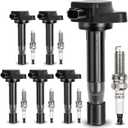 UF603 Ignition Coil & 97390 Double Iridium Spark Plug For HONDA 2008-2017 Accord Crosstour Odyssey, Acura 2009-2014 RI TI TSX TSX Replaces# 5C1681 52-2036 IC693 C1624
