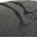 bearberry Super Soft Fluffy Throw Blanket Lightweight Cozy Warm Throw Blankets for Couch Bed Sofa All Season (Dark Grey, 50x60)