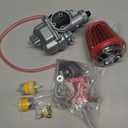 26mm VM22 Carburetor for Predator 212cc Honda GX160 GX200 196cc CT200U KT196 Moto Mini Bike and Go Kart 6.5HP Engine with 38mm Air Filter, Intake Manifold, Main Jets(Red)