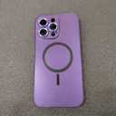 ankofave Magnetic for iPhone 15 Pro Max Phone Case for Women, Matte Luxury Soft Metallic Luster Design with Camera Lens Protector, Compatible with Magsafe Case for iPhone 15 Pro Max 6.7"-Purple