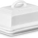 Le Creuset Stoneware European Butter Dish, White