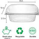 48oz RPET Clear Hinged Lid Deli Container -200Pcs