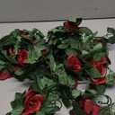 Syhood Artificial Rose Garlands Rose Vines Leaves Banners Hanging Fake Floral Garland Flower Vine for Wedding Arch Ceremony Home Garden Outdoor Party Wall Decorations, 14.4 ft(Red,2 Pieces)