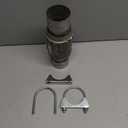 3Pcs Exhaust Flex Pipe Stainless Steel Exhaust Flex Pipe Double Braid Exhaust Flex Tube U-Bolt Clamp Stainless Steel Muffler U-Bolt Clamps for Cars Trucks Buses Pipes(2.5" x 6" x 10")