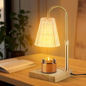 Candle Warmer Lamp with Timmer, Dimmer, Height Adjustment, with Candle, Wax Melt Warmer with 2 Bulbs, Home Decor, Gift for Women and Mom