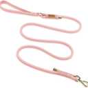 Wisedog 6FT Rope Dog Leash - Polyester Rope with PVC Soft Padded Handle, Rustproof 360Swivel Buckle - Durable for Small, Medium & Large Dogs (Gossamer Pink)