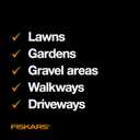 Fiskars Stand-Up Weed Puller Tool, 4 Serrated Stainless Steel Claws Grip Roots for Permanent Removal, Reinforced Foot Platform Penetrates Tough Soil, Easy-Eject & Ergonomic Offset Handle, 39"