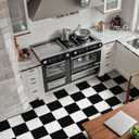 Alow Peel and Stick Floor Tile, 30pcs Self-Adhesive Peel and Stick Flooring, Black and White Vinyl Flooring Waterproof Suit for Kitchen,Toilet RV and More12inX12in