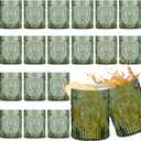 Qinyoung 24 Plastic Vintage Drinking Glasses 8.5oz Stemless Retro Embossed Wine Glasses Shatterproof Reusable Cups for Baby Shower Wedding Reception Grand Event Party (Dark Green)