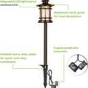 hykolity 8 Pack Low Voltage LED Landscape Kits, 12V-15V Pathway Flood Light Kits, 10W 390LM and 3.4W 155LM Wired for Outdoor Yard Lawn, Die-cast Aluminum, 50W and 30W Equivalent