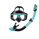 Snorkel Mask Set for Adults,180° Panoramic Anti-Fog Tempered Glass Goggles with Dry Top Snorkel,Adjustable Liquid Silicone Scuba Diving Gear for Men&Women (2-in-1 Snorkeling Set)
