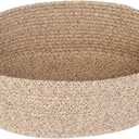 MEGASKET Brown Variegated Small Woven Basket, 13 x 9 x 5 Baskets for Gifts Empty, Cotton Rope Gift Basket, Cute Nursery Baby Organizer, Cat Dog Toy Bin Box, Wicker Storage Bin with Handle