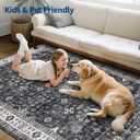 GarveeHome Large Area Rugs 9x12 for Living Room, Vintage Tribal Washable Rug Soft Non Slip Backing Floor Mat Carpet Indoor Thin Traditional Rug for Bedroom Dining Room Playroom Nursery Home Decor