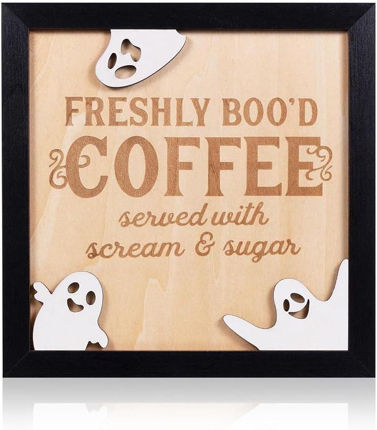 Freshly Boo'd Coffee Halloween Sign Cute Halloween Coffee Bar Decor Wooden Kitchen Decor Accessories Rustic Halloween Home Funny Halloween Coffee Bar Decorations Freshly Boo'd Coffee Halloween Sign Cute Halloween Coffee Bar Decor Wooden Kitchen Decor Accessories Rustic Halloween Home Funny Halloween Coffee Bar Decorations