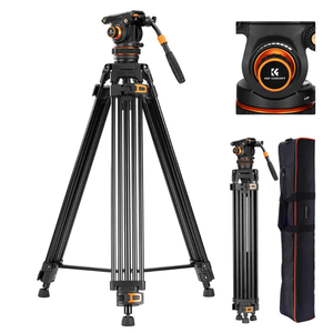 K&F Concept 22lbs/10KG Load Capacity Fluid Head Tripod Camera Tripod Maximum Height 75.2″/1.91m Video Tripod VA3+BV60
