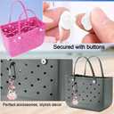 Large Bag Organizer Insert for Bogg Bags Clear Insert Pouch Compatible with Bogg Bag, Organizer Accessories for X Large Beach Bags, Organizing and Divide Space (Clear-Pink)