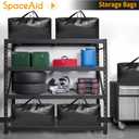SpaceAid Heavy Duty Moving Bags, Large Storage Totes Bins with Backpack Straps, Strong Handles & Zippers, Packing Moving Boxes Supplies, College Dorm Room Essentials, Black