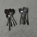 29 Pcs 10 Forks and 19 Spoons Silverware Set Stainless Steel Flatware Cutlery Set Heavy Duty Metal Spoons and Forks for Kitchen Utensil Dinner Restaurant Home, Mirror Polished, Dishwasher Safe(Stripe)