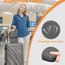 FASTMOMENT Airplane Seat Cushion Portable Travel Cushion for Comfort Foldable Stadium Pad with Breathable Fabric Seat Pad Perfect for Long Flights, Office, Bleacher, Camping