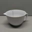 Sweejar Porcelain Mixing Bowl with Scale, Ceramic Serving Container for Kitchen, Nesting Bowl with Handle, Using for Baking, Prepping, Cooking, Set of 1(White)