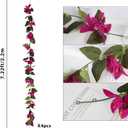 Artificial Bougainvillea Garland,4PCS 7.2ft/Piece Pink Flower Garland Faux Silk Bougainvillea Vines Artificial Decor for Wedding Arch Table Home Garden(Deep Pink), 7.22 feet