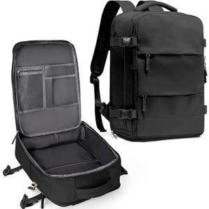 coowoz Travel Backpack For Women Men,Carry On Backpack,Hiking Backpack Waterproof Outdoor Sports Rucksack Casual Daypack Travel Essentials(Black) 18" x 13"