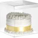 Juvale 30-Pack Clear Boxes for Gifts, Treats & Cupcakes - 6x6x6 Inch Square Plastic - Wedding Favor Boxes for Individual Cookie & Candy Treats