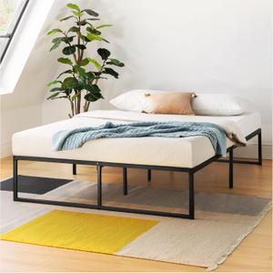 Mellow MYLA 14 Inch Metal Platform Bed Frame with Steel Slats, King (Black)