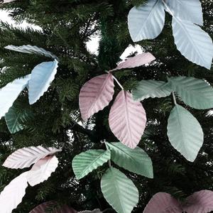 Norme 12 Pcs Pastel Christmas Picks Artificial Pastel Christmas Tree Picks Artificial Magnolia Stem Branches Faux Xams Leaves for Xmas Tree Topper Decorations Vase Filler Home Decor