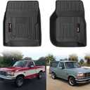 for 1980-1996 Ford F150/ Ford-Bronco, 1980-1997 F-250/F350 Front Floor Mats Liner All Weather TPE Protection Mat Accessories (for 1980-1996 F-150/Bronco/F-250/F350)