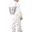 FOREST BEEKEEPING SUPPLY Premium Cotton Beekeeping Suit with Fencing Veil Suitable for Beginner & Commercial Beekeepers Brass Zippers Thumb Straps Hive Tool Pockets-Medium