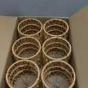 6 PCS Rattan Lamp Shades, Clip-on Rattan Lamp Shade, Chandelier Candle Bulb Lampshade, Natural Touch Hand Woven Lampshade for Chandeliers, Pendants, Wall Sconces, 5.1 x 5.1 in